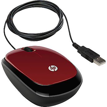 Mouse HP X1200,  Cu fir, USB, Optic, 1200 dpi, Negru - Rosu