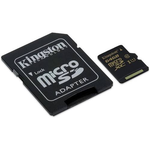 Card Memorie Kingston Micro SDXC UHS-I U1, 64GB, Class 10, adaptor SD inclus