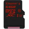 Card Memorie Kingston Micro SDXC UHS-I, 64GB, Class 10, Adaptor SD inclus
