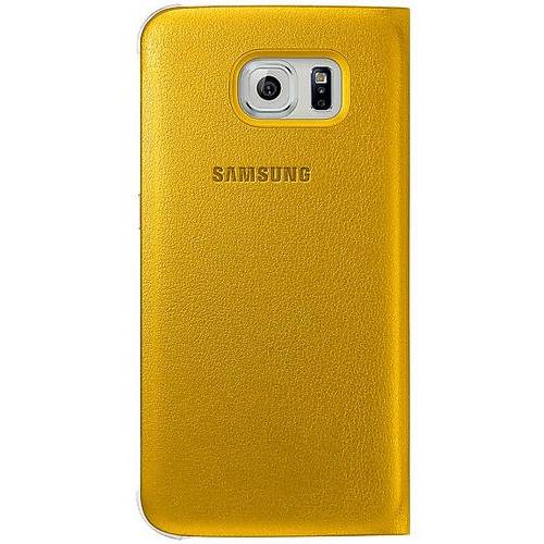 Husa tip S-View Samsung pentru Galaxy S6 G920, Galben