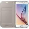 Husa tip Flip Wallet Samsung pentru Galaxy S6 G920, Auriu