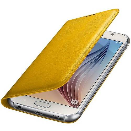 Husa tip Flip Wallet Samsung pentru Galaxy S6 G920, Galben