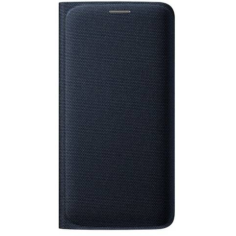 Husa tip Flip Wallet Samsung pentru Galaxy S6 Edge G925, Negru textil
