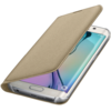 Husa tip Flip Wallet Samsung pentru Galaxy S6 Edge G925, Auriu textil