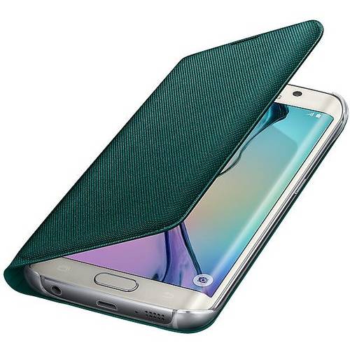 Husa tip Flip Wallet Samsung pentru Galaxy S6 Edge G925, Verde textil