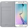 Husa tip Flip Wallet Samsung pentru Galaxy S6 Edge G925, Argintiu textil