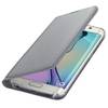 Husa tip Flip Wallet Samsung pentru Galaxy S6 Edge G925, Argintiu textil