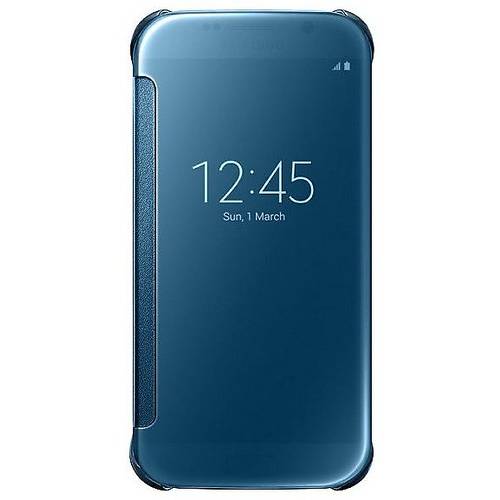 Samsung Husa tip Clear View Cover pentru Galaxy S6 G920, Albastru