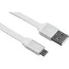 Kit Cablu date Micro USB-USB, plat, 1m, Alb