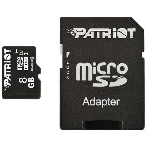 Card Memorie PATRIOT LX Series Micro SDHC, 8GB, UHS-I, Class 10, adaptor SD