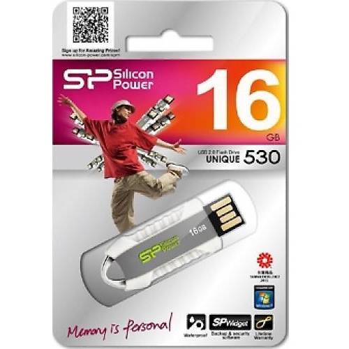 Memorie USB SILICON POWER Unique U530, 16GB, USB 2.0, Alb