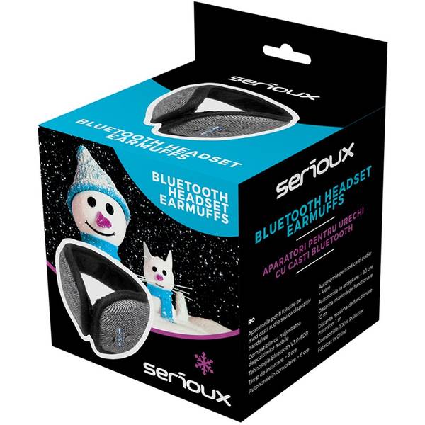 Casca Bluetooth Serioux SRXA-BLT-EM01, Aparatori pentru urechi cu casti handsfree, Negru