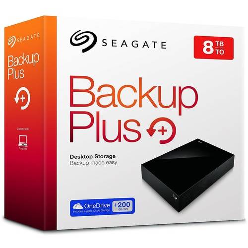 Hard Disk Extern Seagate Backup Plus Desktop, 8TB USB 3.0 Negru