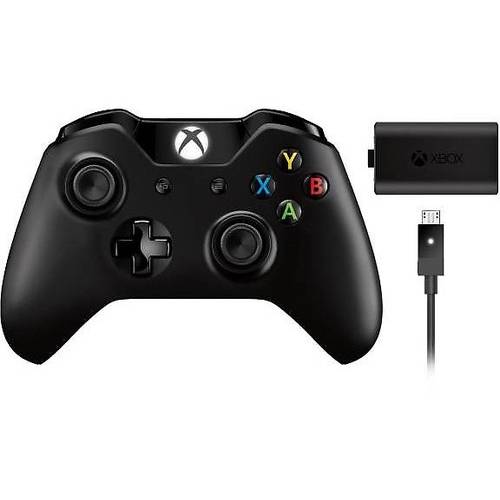 Gamepad Microsoft pentru Xbox One, Wireless, Negru + Play & Charge Kit