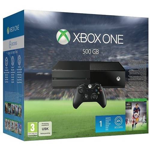 Consola Microsoft Xbox One, 500GB + Fifa 16 + 3 Luni abonament Live