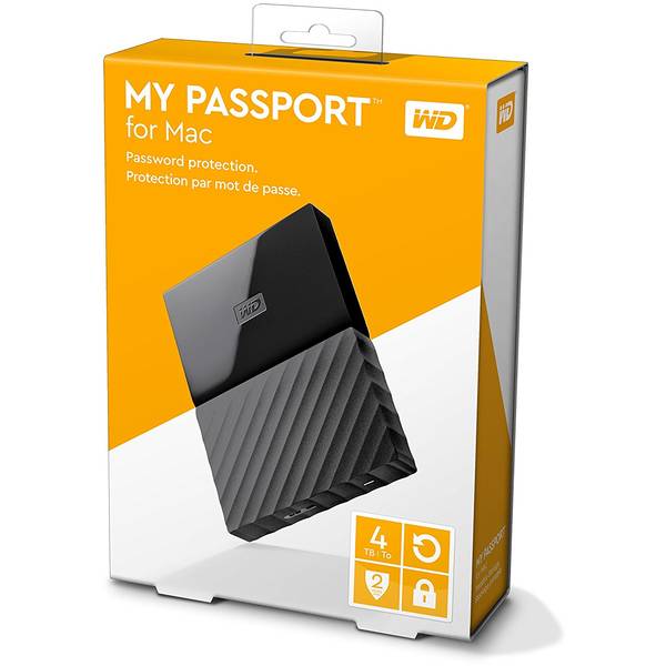Hard Disk Extern WD My Passport pentru Mac, 4TB, USB 3.0, Black Worldwide