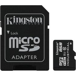 Micro SDHC Industrial, 8GB, Clasa 10, UHS-I + Adaptor SD