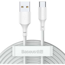 Simple Wisdom, Fast Charging TZCATZJ-02, USB la USB-C, 1.5m, White, 2buc/set