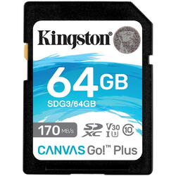 Card Memorie Kingston SDXC Canvas GO Plus Clasa 10 UHS-I 64GB