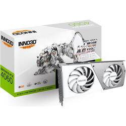 Placa video INNO3D GeForce RTX 4060 Twin X2 OC White 8GB GDDR6 128 Bit DLSS 3.0