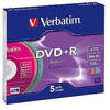 Verbatim DVD+R AZO 16X 4.7GB Colour Slim Case