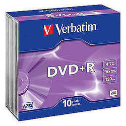 DVD+R AZO 16X 4.7GB Wide Printable Jewel Case