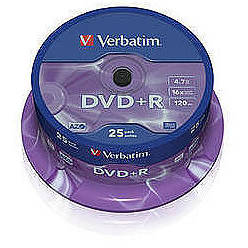 Verbatim DVD+R AZO 16X 4.7GB Wide Printable No ID Proffesional