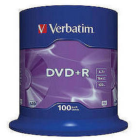 Verbatim DVD+R AZO 16X 4.7GB Wide Matt Silver Spindle (100 buc)