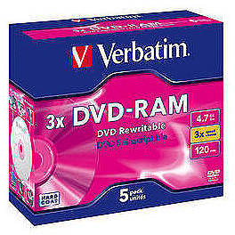 Verbatim DVD-RAM 3X 4.7GB  Matt Silver Jewel Case (1 buc)