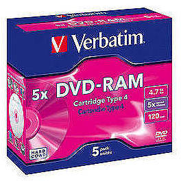Verbatim DVD-RAM 3X 9.4GB  Hardcoated Cartdrige T4 (5 buc)