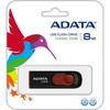 Memorie USB A-DATA C008, 16GB USB 2.0, Capless, Black/Red