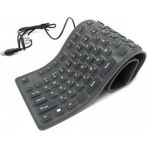 Tastatura Gembird KB-109F-B, Flexibila, PS/2-USB