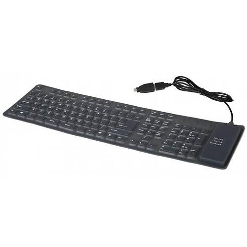 Tastatura Gembird KB-109F-B, Flexibila, PS/2-USB
