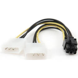 Cablu Alimentare pentru placile video PCI-E, de la 5.25" Molex la 5.25" Molex + 6pin PCIe Gembird CC-PSU-6