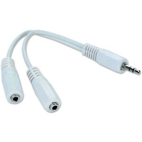 Cablu Audio spliter (3.5 mm jack la 2 x conectori stereo), 10cm Gembird CCA-415W, Culoare Alb