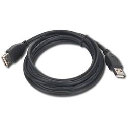 Cablu de date prelungitor USB2.0 A tata la USB A mama, miez ferita, 4.5m, Bulk, Negru, GEMBIRD CCF-USB2-AMAF-15