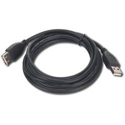 Cablu USB Cablu de date prelungitor USB2.0 A tata la USB A mama, miez ferita, 4.5m, Bulk, Negru, GEMBIRD CCF-USB2-AMAF-15