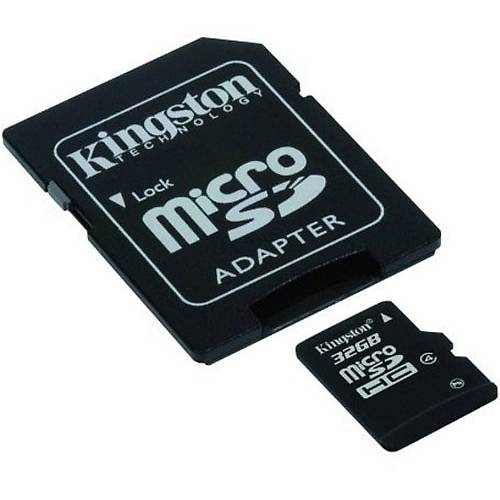 Card Memorie Kingston Micro SDHC, 32GB, Clasa 4+Adaptor SD