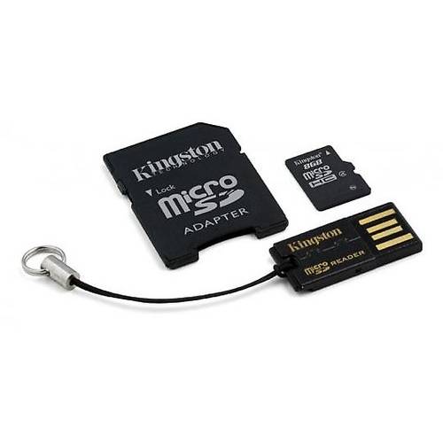 Card Memorie Kingston Micro SDHC, 8GB, Card + Reader + Adaptor