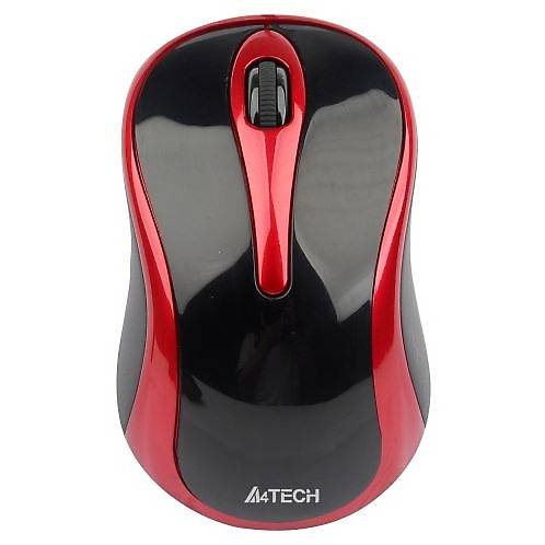 Mouse A4Tech N-350-2 USB V-track Padless, Negru cu Rosu