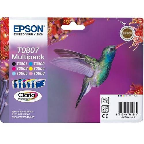 Cartus cerneala Epson Multipack 6-colours T0807 Claria Photographic, C13T08074011