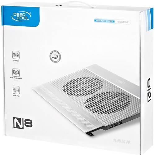 Cooler Laptop Deepcool N8, 17'', doua ventilatoare, 4 x USB, Aluminiu