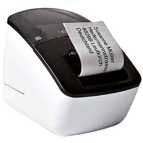 Imprimanta etichetare Brother QL700, USB, 150 mm/sec, compatibila cu benzile DK si DKN de max 62mm, Negru/Alb