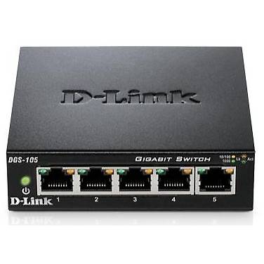 Switch D-LINK DGS-105, 5 Porturi, Gigabit Ethernet, Carcasa metalica