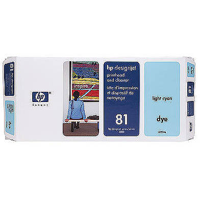 HP 81 Light Cyan Dye Printhead and Printhead Cleaner, C4954A