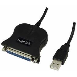 Adaptor USB Cablu adaptor extern LogiLink UA0054A, 1x USB tata la 1x Paralel D-sub 25 pin mama, lungime cablu 1.5m, Negru