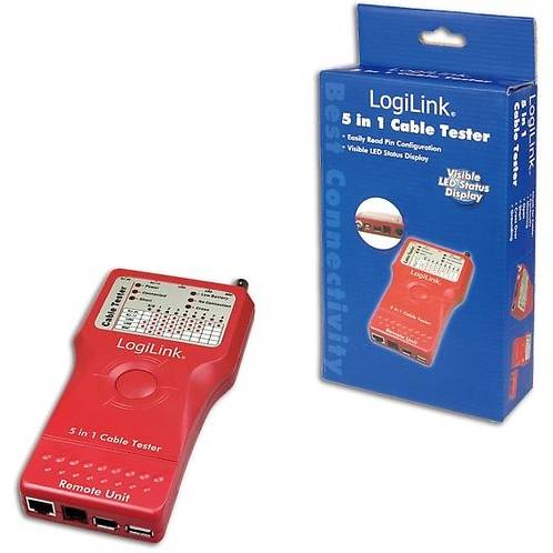 Tester cablu 5-in-1 LOGILINK (RJ-11, RJ-45, BNC, USB, IEEE1394) WZ0014