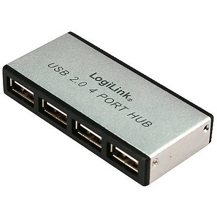Hub USB Logilink UA0003, 4 x USB2.0, Argintiu