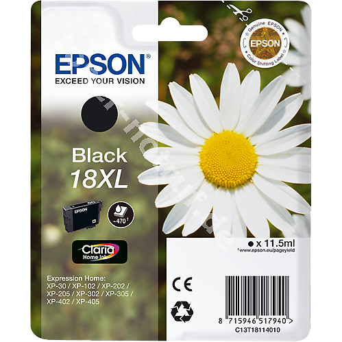 Epson cartus cerneala  Black 18XL Claria Home Ink pentru XP-305, XP-405