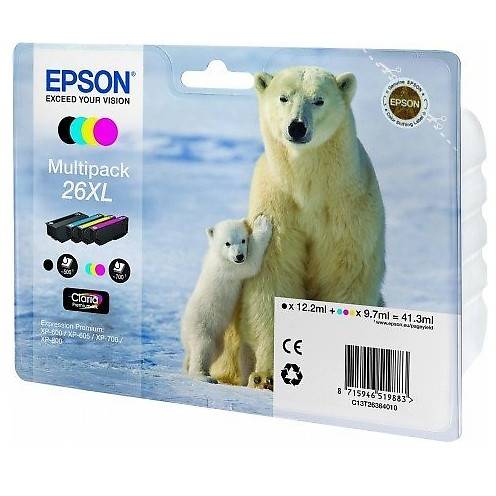 Epson cerneala multipack 4 Culori 26XL Claria Premium Ink pentru XP-600, XP-700, XP-800